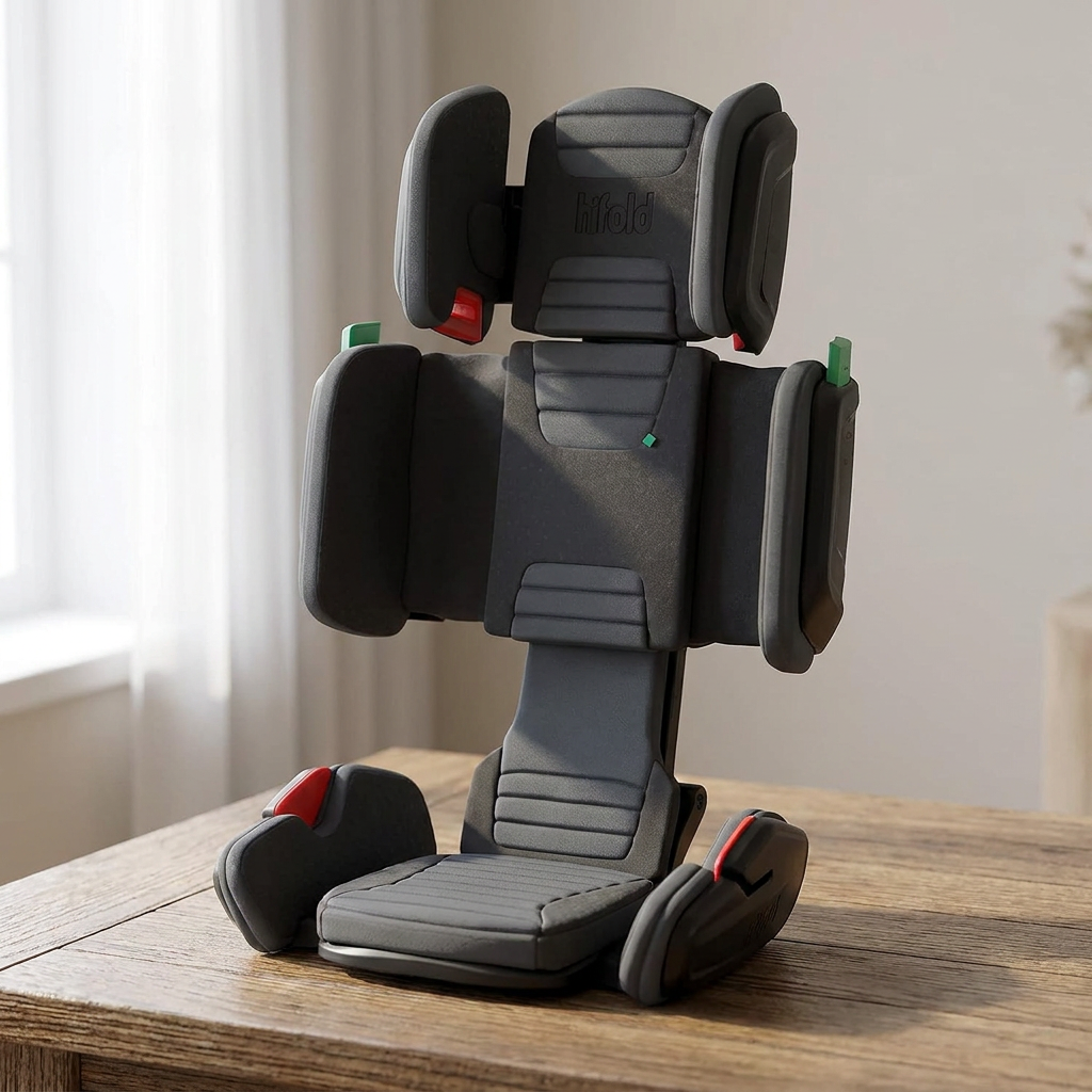 Seggiolino auto pieghevole da viaggio con schienale alto